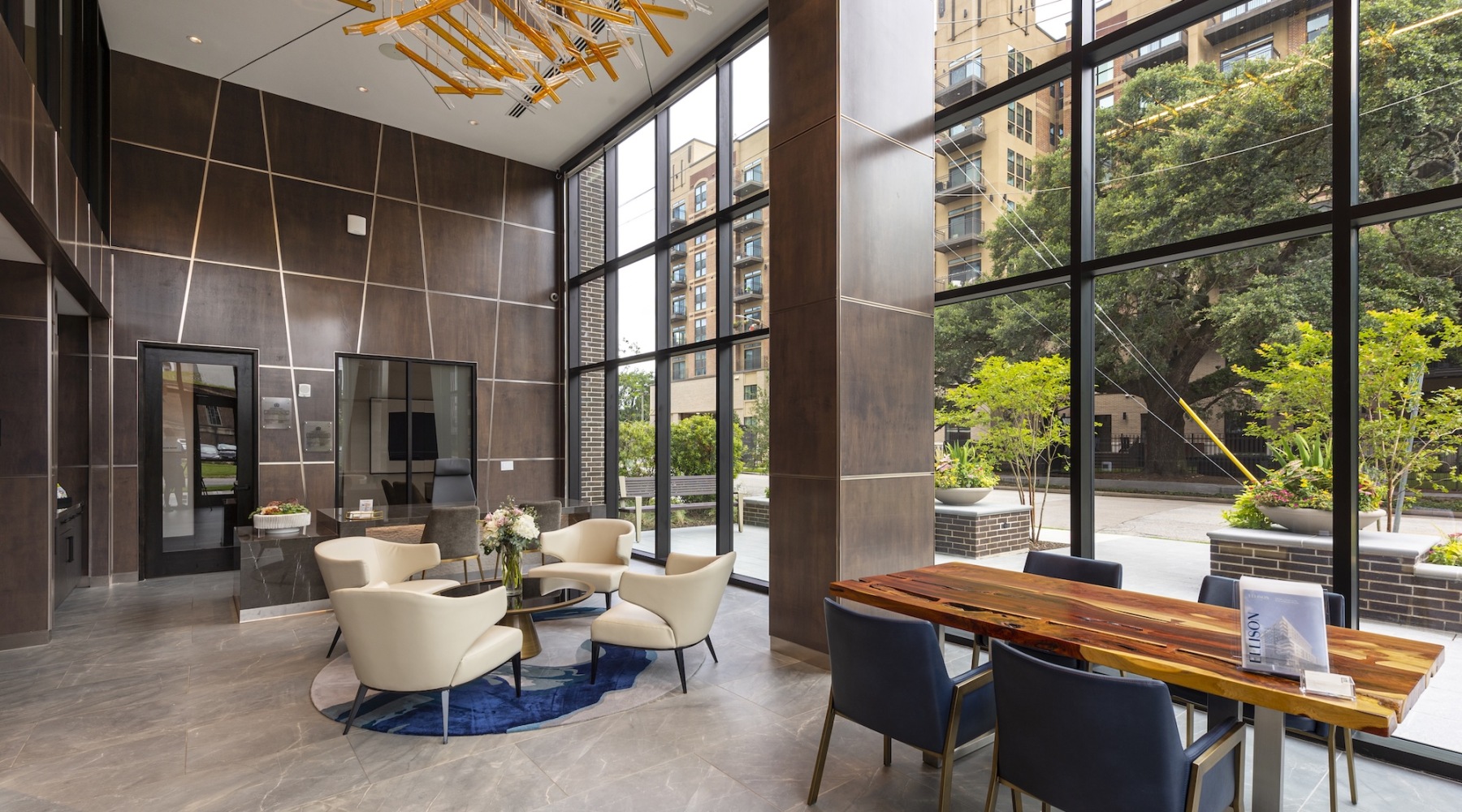 lounge in a bright room with ample seating