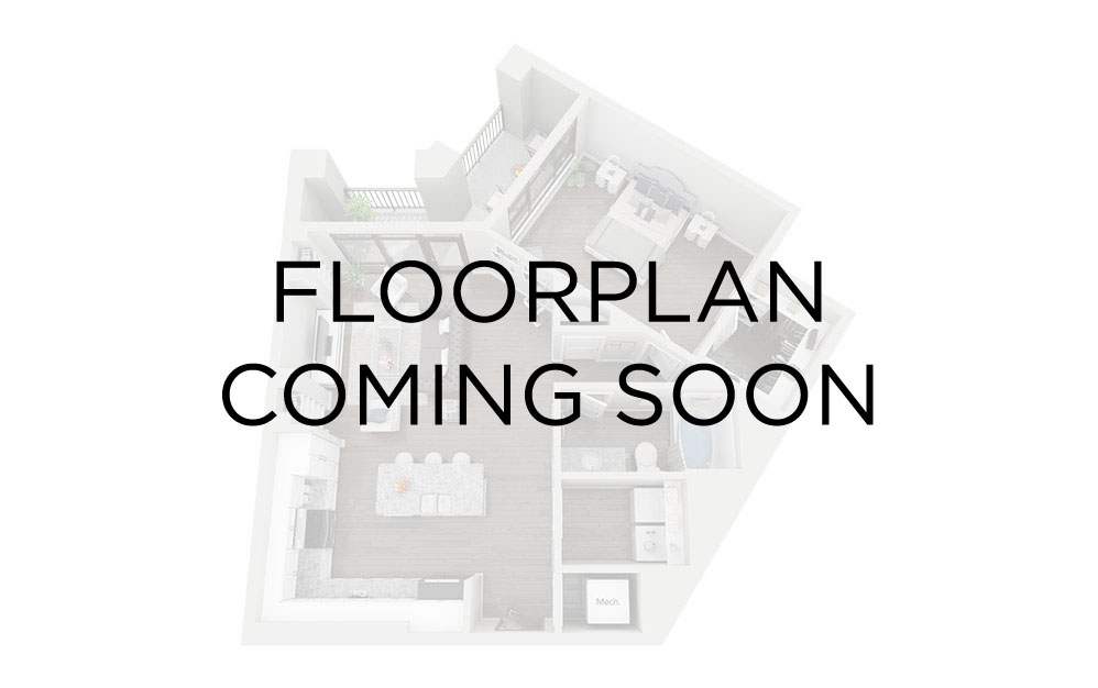 A9A - 1 bedroom floorplan layout with 1.5 bathroom and 968 square feet